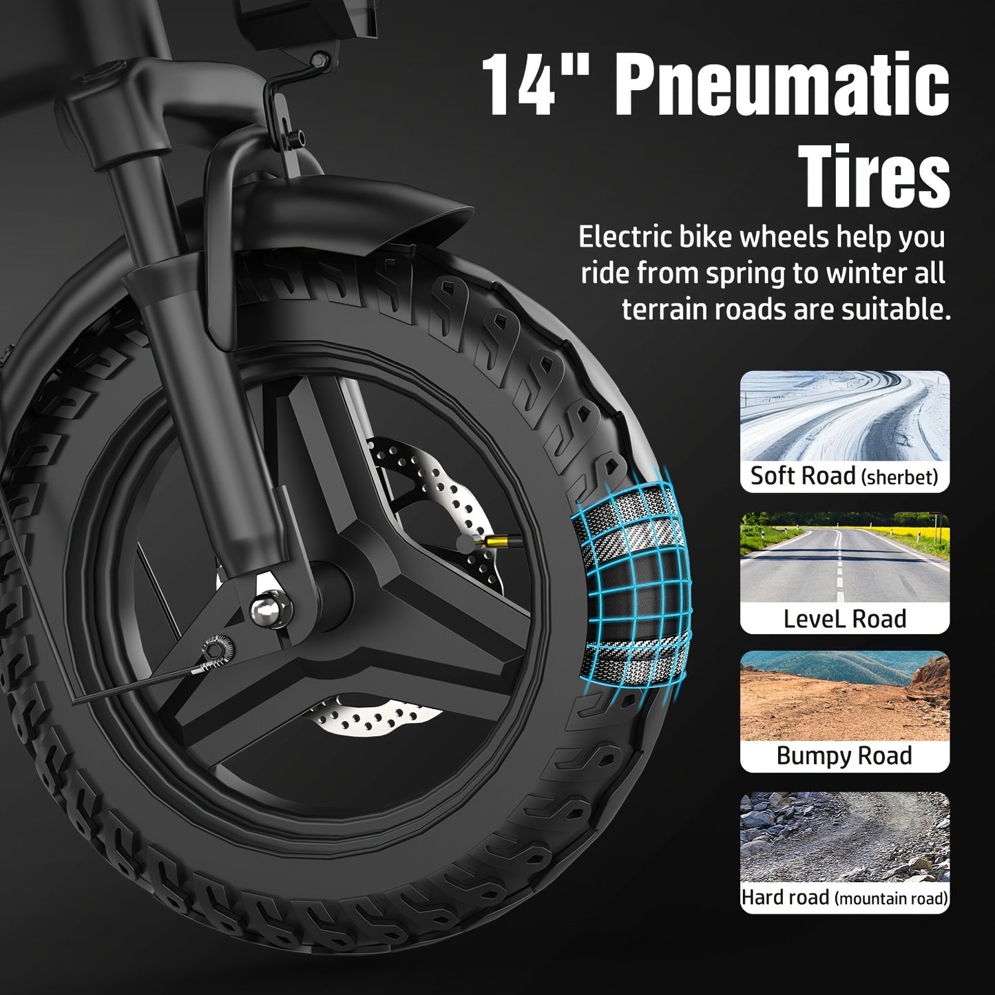 F9 Folding E-Bike – 500W, 48V 13Ah, 25 MPH, 25-Mile Range