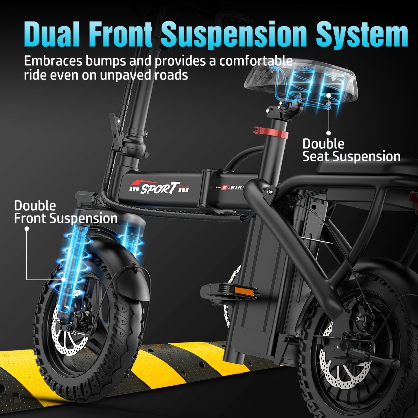 F9 Folding E-Bike – 500W, 48V 13Ah, 25 MPH, 25-Mile Range